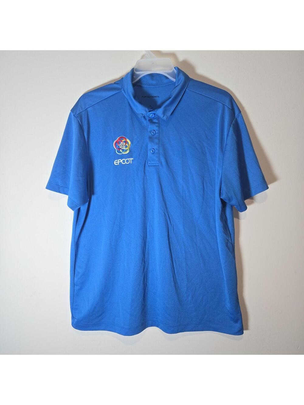 Disney Parks Cast Member Epcot Center Polo Blue Port Authority Shirt Adult XL